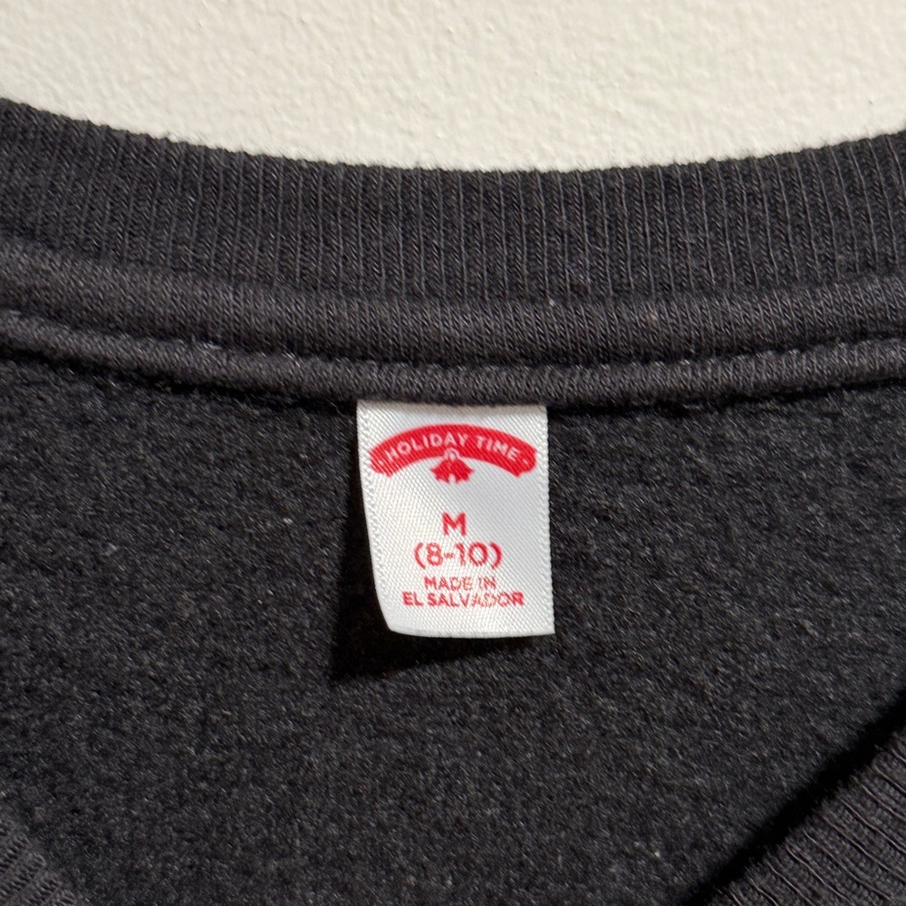 Holiday Time Women’s Here for the Cheer Black Christmas Sweatshirt Size M - Picture 3 of 8
